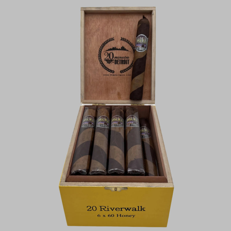 20 Minutes in Detroit: Riverwalk Honey 6x60 (BOX OF 20) – La Casa Cigars